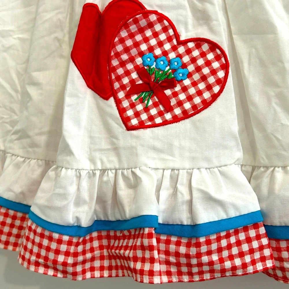 Vintage 80’s Gingham Pinafore Overlay Dress by Cotton Candy |Size 3T - Picture 3 of 7
